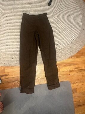 Chocolate brown vintage wool tailored trousers (missing zipper clasp)